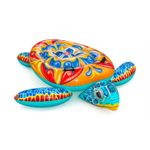 Flotador inflable para niños diseño tortuga multicolor Bestway, vista superior en ángulo con detalles de colores brillantes