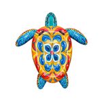 Flotador inflable para niños diseño tortuga multicolor Bestway, vista cenital del producto inflado sobre fondo blanco