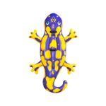 Flotador inflable doble para niños diseño salamandra Bestway, vista superior del inflable en colores morado y amarillo
