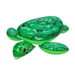 Flotador inflable para niños diseño tortuga verde Bestway, vista en ángulo desde arriba mostrando el caparazón y aletas