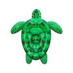 Flotador inflable para niños diseño tortuga verde Bestway, vista superior detallando el caparazón y las aletas