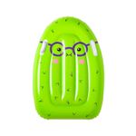 Colchoneta inflable para niños diseño frutas Bestway, vista superior de modelo verde con forma de aguacate y lentes morados