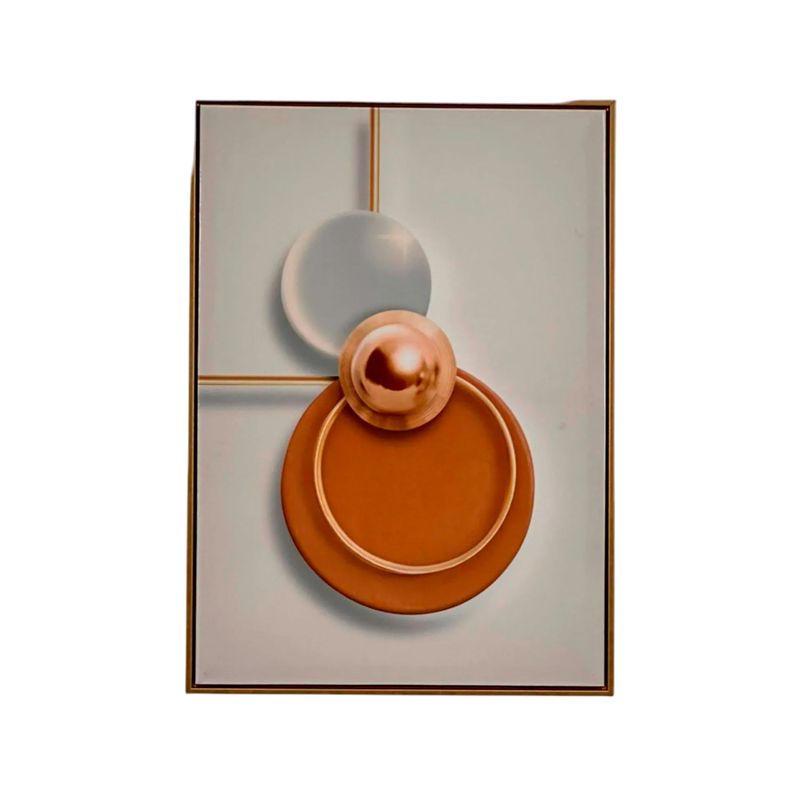 Cuadro decorativo con marco 50x3.5x70 cm Concepts, vista frontal con diseño geométrico en tonos naranja y gris