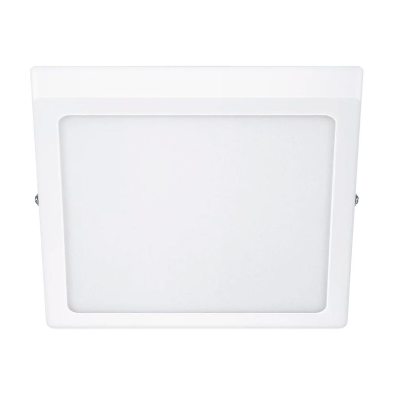 Luminaria sobreponer LED DL252 900 lm 3000K 12 W 6 pulgadas cuadrado blanco Philips, vista frontal del difusor iluminado