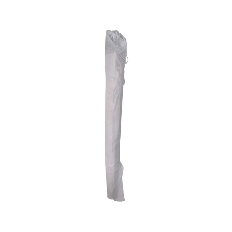 Sombrilla para exterior Alice 220 cm gris ProGarden, funda protectora blanca para almacenamiento y transporte