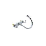 Llave para pantry doble manija chroma Corona de 8 pulgadas, vista lateral del cuello de ganso y manijas cromadas