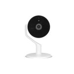 Kit 2 cámara smart pedestal para interior 1080p inalámbrica blanco Nexxt, vista frontal de una cámara sobre su base