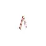 Escalera tijera fibra de vidrio Steel Grip de 6 pies, 102 kg y tipo II, vista frontal abierta en color naranja