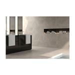 Porcelanato 120x120 Roden beige lapato Geotiles, ambientación de baño con piezas instaladas en piso y pared