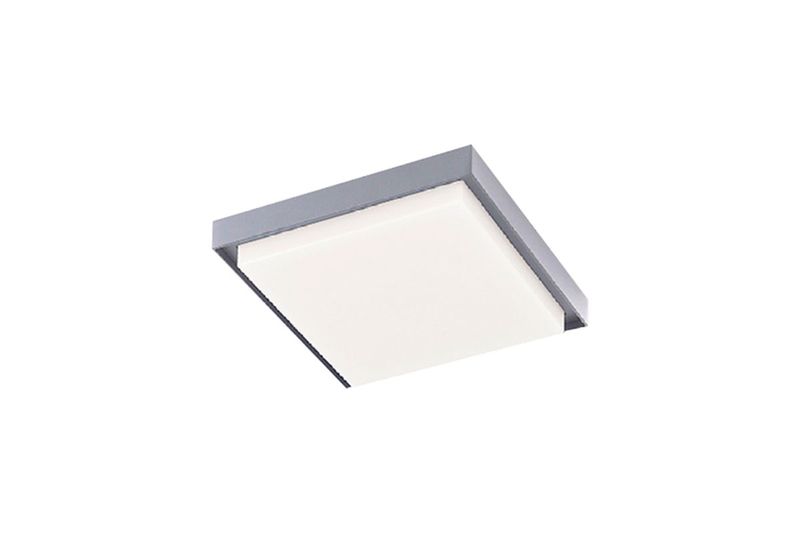 Luminaria plafón para exterior LED Okab III gris 35 W 2100 lm 3000 K IP54 127 V Tecnolite, vista en ángulo desde arriba
