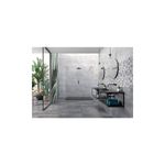 Azulejo 33x55 Thar perla Geotiles, ambientación de baño moderno con revestimiento en paredes y piso gris