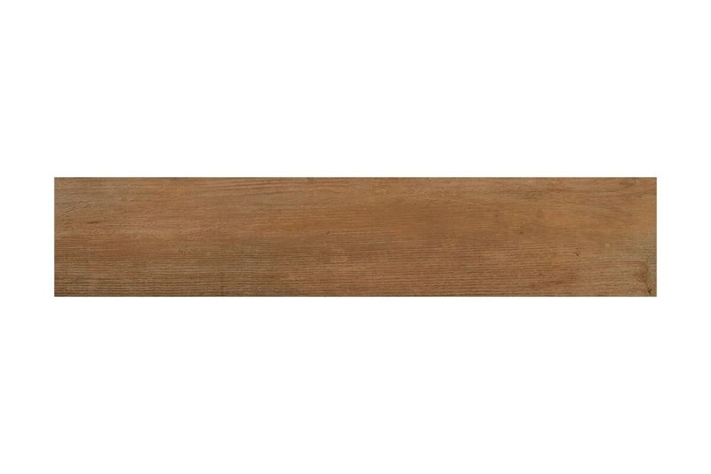 Porcelanato 23 x 120 Borneo brown madera Halcón Cerámicas, vista frontal de la pieza rectangular con vetas café