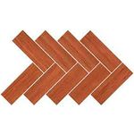 Baldosa 20 x 60 madera abedul cerezo Hispacensa, ejemplo de instalación en patrón de espiga o herringbone