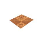 Baldosa 45x45 polis geométrico madera BR 45521 Cristofoletti, vista cenital en ángulo con diseño de madera y adornos