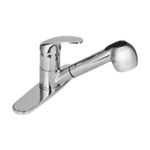 Llave para pantry monomando extraíble cromo Sinsa, vista lateral en acabado cromado brillante