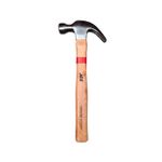 Martillo curvo Ace de 16 onzas con mango de madera, vista frontal con detalle de cinta roja y logo en el mango