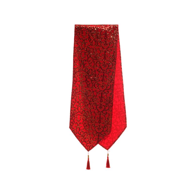 CAMINO D/MESA NAVIDEÑO 30X182CM ROJO/DORADO MIRO-1763742873228