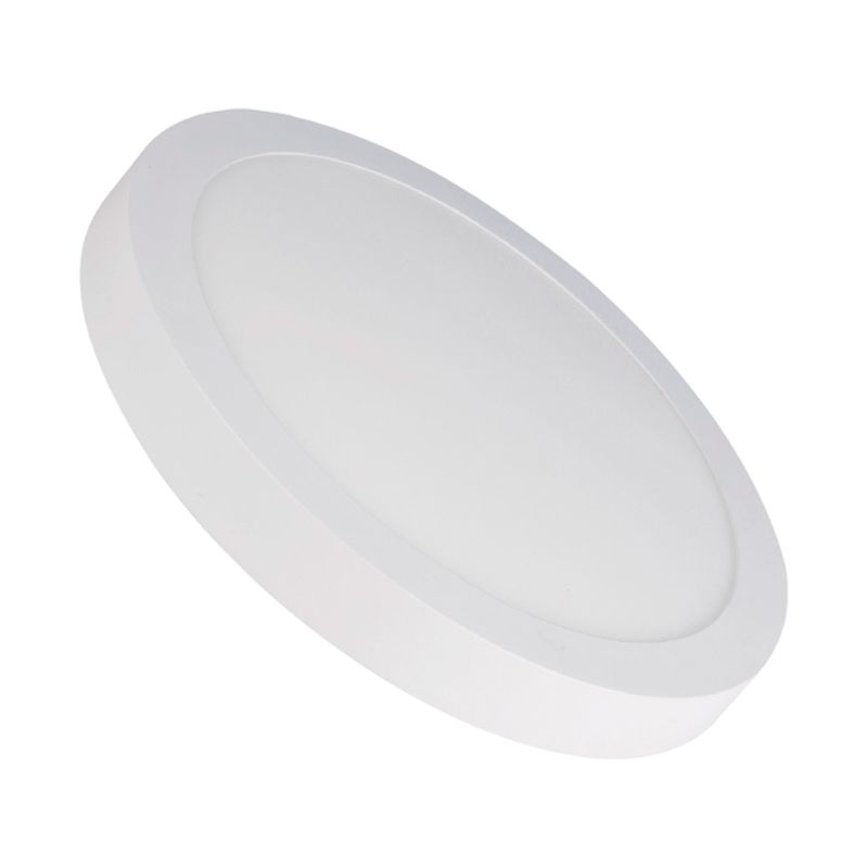 Luminaria sobreponer LED 12 W 6500 K 800 lm redondo blanco Sylvania, vista en ángulo del difusor circular