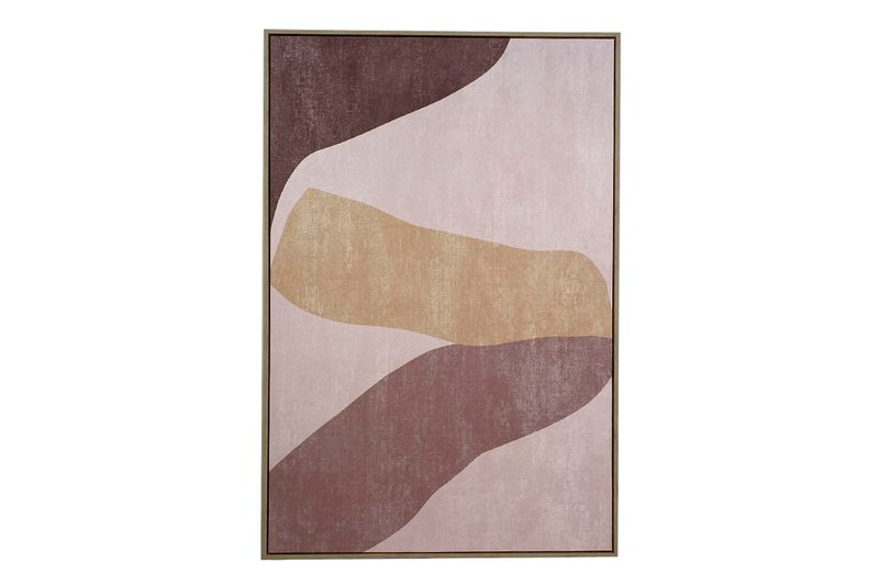 Cuadro decorativo 4.3 x 82.6 x 122.6 cm Concepts, vista frontal con diseño abstracto en tonos café, beige y rosa