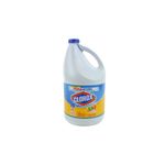 Cloro blanqueador pureza cítrica galón Clorox, botella blanca con tapa azul y etiqueta frontal detallada