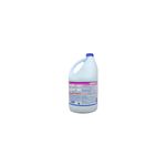 Cloro blanqueador floral galón Clorox, vista trasera de la botella blanca con etiqueta de instrucciones y tapa azul