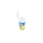 Toallas Lysol citrus de 80 unidades, envase cilíndrico blanco con tapa abierta mostrando las toallas húmedas