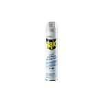 Insecticida mata moscas y mosquitos 400 ml Raid, vista frontal del envase aerosol blanco con etiqueta azul y amarilla