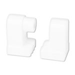 Juego de 2 piezas de bases para tubo fluorescente 1 pin 600 V - 600 W Eagle, dos piezas de plástico blanco en ángulo