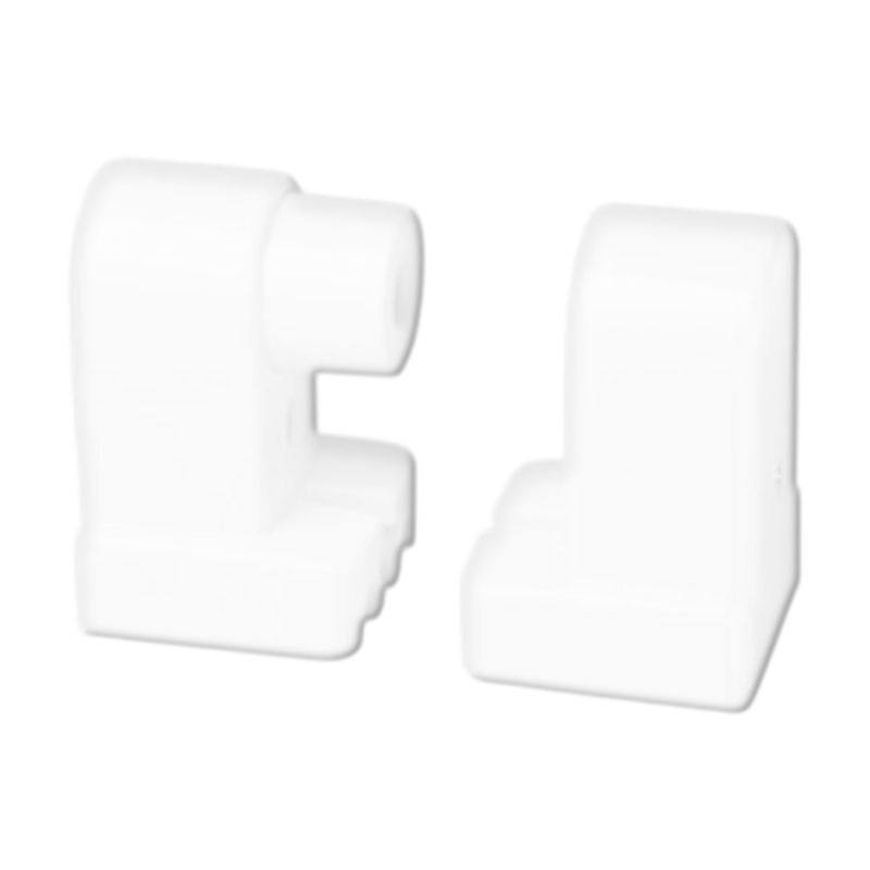 Juego de 2 piezas de bases para tubo fluorescente 1 pin 600 V - 600 W Eagle, dos piezas de plástico blanco en ángulo