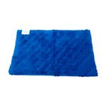 Alfombra de baño azul serene Sttelli, vista superior de la pieza rectangular con textura de fibras densas