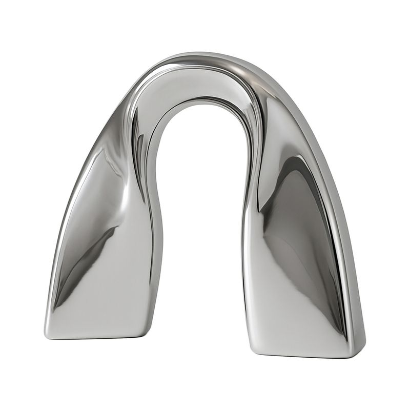 Arco decorativo 23.5 x 11 x 23 cm Concepts, pieza escultórica moderna de acabado plateado brillante y forma orgánica