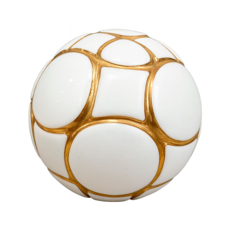 Esfera decorativa 10.5 x 10.5 x 9.5 cm blanco/dorado Concepts, set de seis piezas en color celeste con detalles dorados