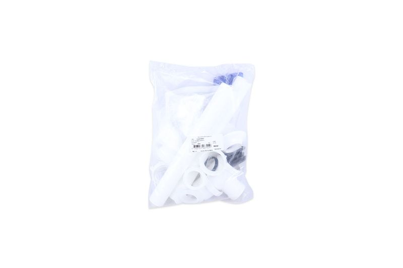 Kit para lavamanos ahorra espacios blanco Corona, piezas de plástico blanco dentro de su empaque plástico transparente