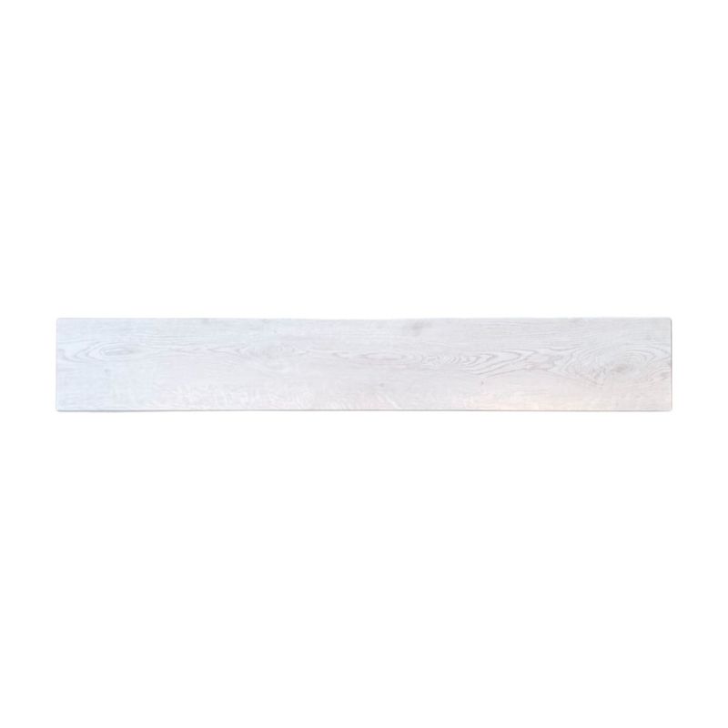 Piso vinílico SPC Easy Click 18x1.22x4mm Marbella Sky White 2.24m2/10pzs Palo Rosa, vista superior de una lama blanca