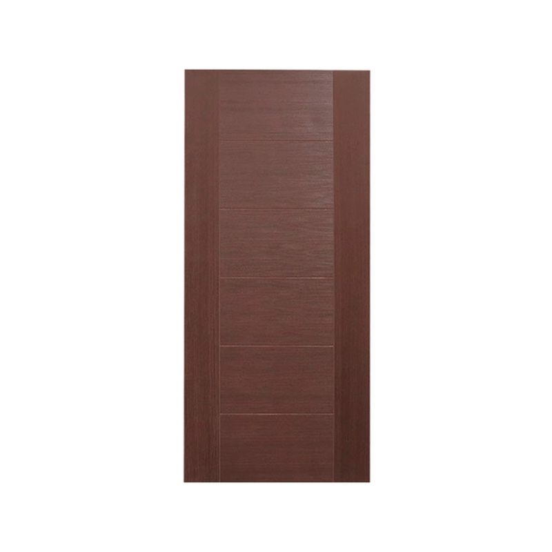 Puerta Fibran Amparo texturizada Walnut 0.90 x 2.10 m Puertas Globales, vista frontal de la hoja en color madera oscura