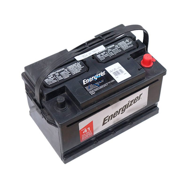 Batería Energizer EN-41-650, CCA 650 amp, vista superior en ángulo que muestra los bornes y el asa de transporte