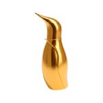 Figura decorativa pingüino 15 x 12 x 37 cm dorado Concepts, escultura estilizada en color oro sobre fondo blanco