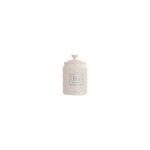 Envase dolomita blanca para almacenar té 10 x 15 cm Concepts, vista frontal con tapa y etiqueta que dice Tea Storage jar