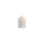 Envase dolomita blanca para almacenar té 10 x 15 cm Concepts, vista frontal con tapa y etiqueta que dice Tea Storage jar