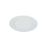 Plato redondo porcelana blanca 27 cm Concepts, vista cenital del plato sobre fondo blanco