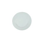Plato redondo porcelana blanca de 27 cm Concepts, vista cenital del plato centrado sobre fondo blanco