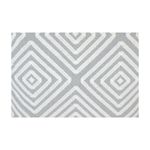 Cojín decorativo 45x45 cm azul estampado diamantes blanco Concepts, acercamiento al detalle del tejido y diseño geométrico