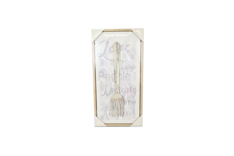 Cuadro decorativo tenedor 30 x 60 cm Concepts, producto dentro de su empaque protector de plástico transparente