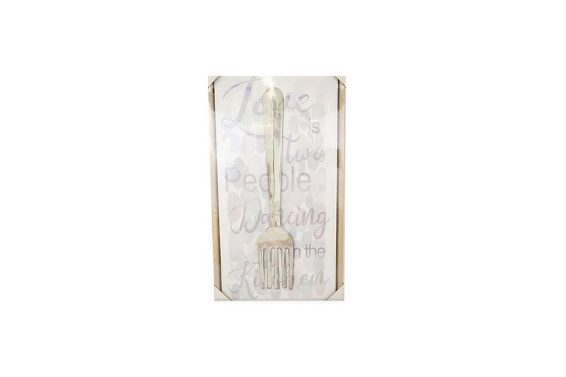 Cuadro decorativo tenedor 30 x 60 cm Concepts, producto dentro de su empaque protector transparente