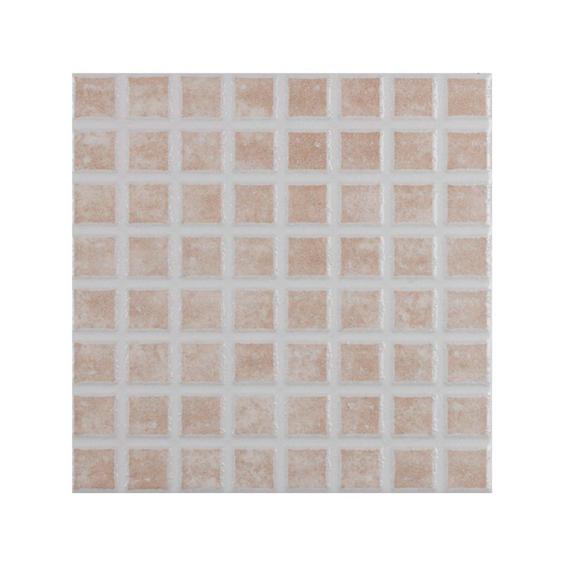 Azulejo 20x20 mosaico beige Cerámicas Exclusivas, vista frontal de la pieza con patrón de cuadrícula beige y blanco