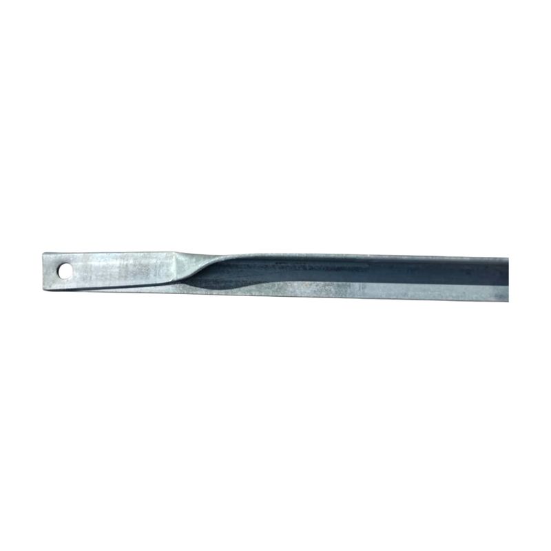Puntal angular acero 1-3/4" x 1-3/4" x 3/16" x 84" Victory, vista lateral del extremo con perforación circular