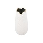 Florero decorativo 12 x 25 cm Concepts, vista superior que muestra la apertura irregular con borde dorado