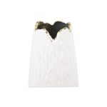 Florero decorativo 12 x 25 cm Concepts, primer plano del borde superior irregular con acabado dorado y blanco
