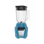Licuadora vaso plástico 1.65 L 8 velocidades azul Black+Decker, vista frontal completa con vaso transparente y tapa negra
