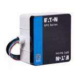Supresor de pico 3F tipo 1 SPC 100 kA 120/208V estrella NEMA 4X Eaton, vista en ángulo con cables conectados al lateral